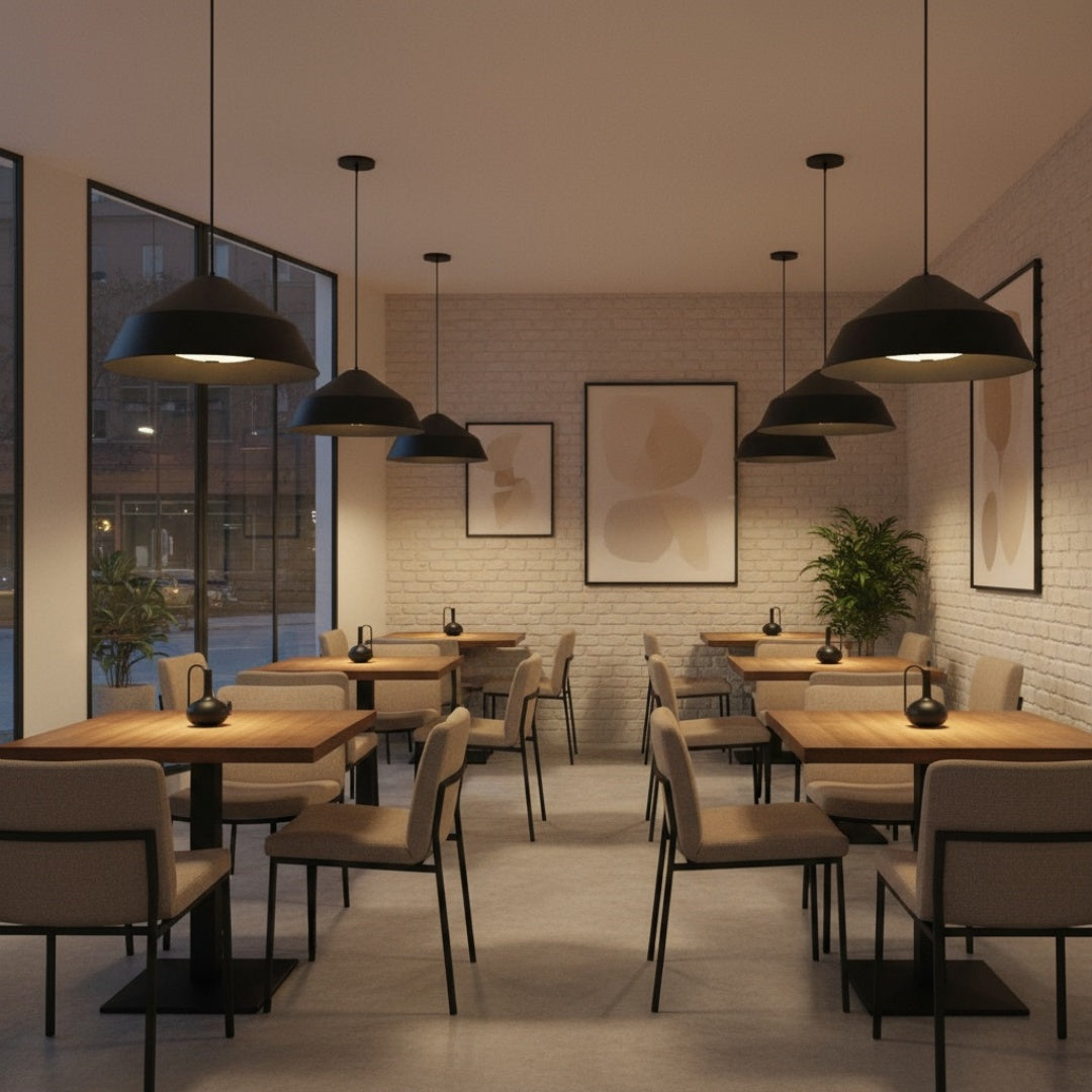 22-Inch Black Integrated LED Pendant for Restaurant Dining Areas — view 5