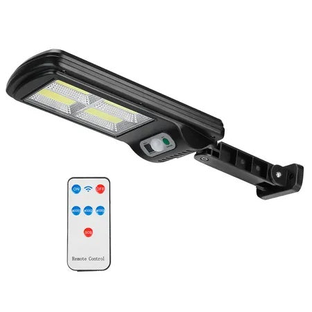 Solar Motion-Sensor Wall Light — Black, 3 Modes, IP65
