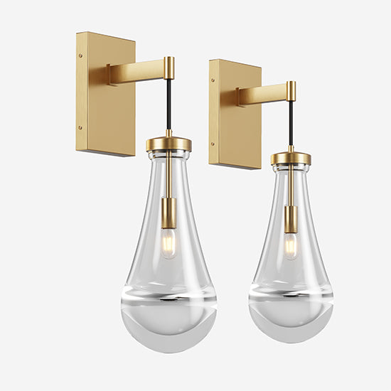 Brass Raindrop Glass Wall Sconces (2-Pack) — Restaurant — view 8