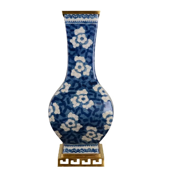 Copper-and-ceramic Classical Blue-and-white Porcelain Vase — view 6