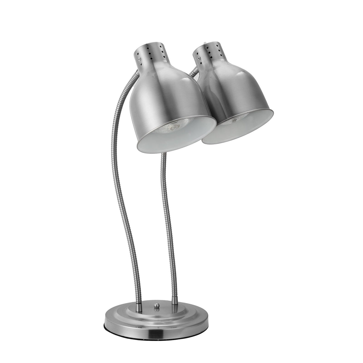 Silver 2-Head Commercial Food Heat Lamp — Restaurant Buffet