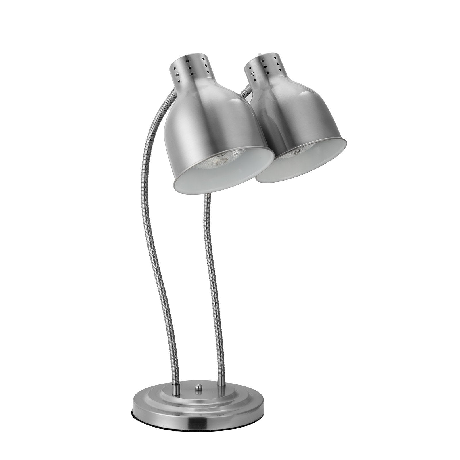 Silver 2-Head Commercial Food Heat Lamp — Restaurant Buffet — view 1