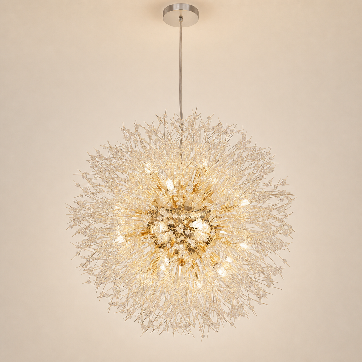 Resto Glow AI product image 2026-08-03 — clean background — Dandelion Crystal Chandelier for Restaurants and Hotels