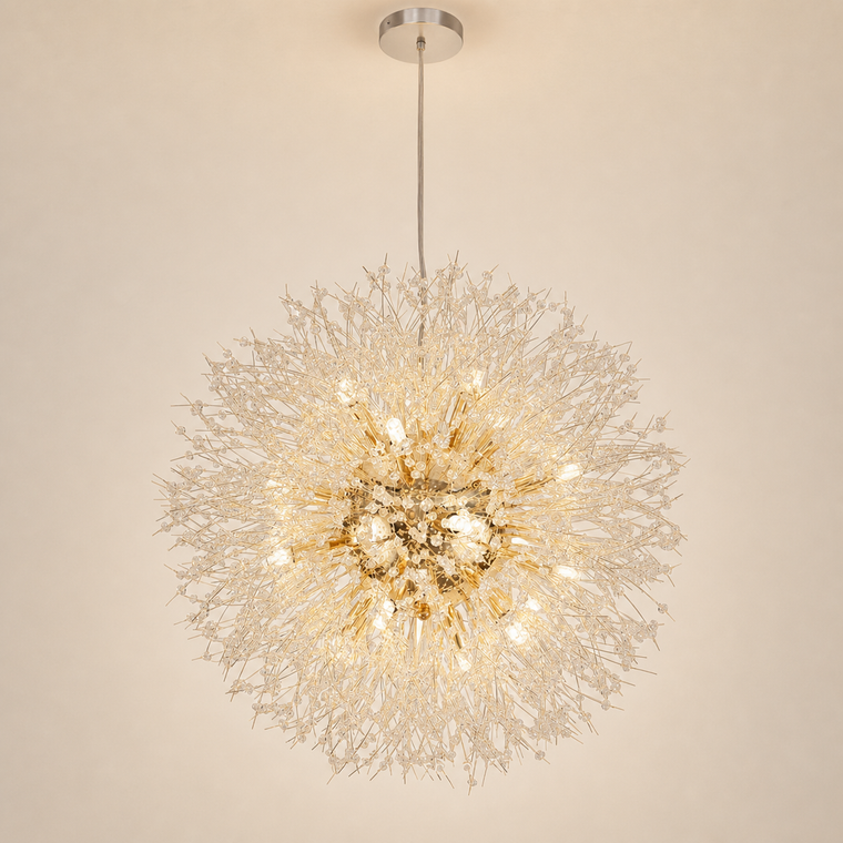 Resto Glow AI product image 2026-08-03 — clean background — Dandelion Crystal Chandelier for Restaurants and Hotels