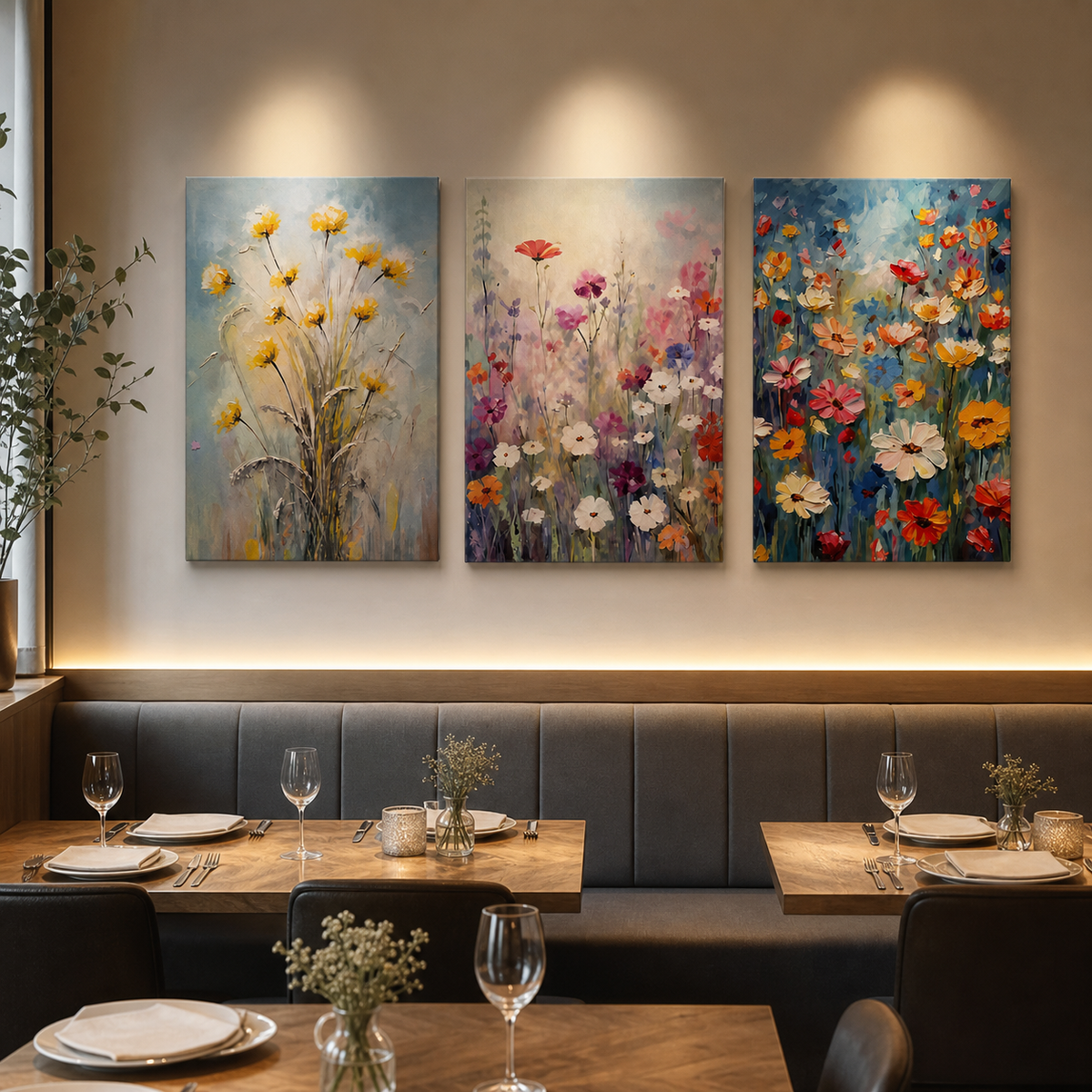 Resto Glow AI product image 2026-08-03 — restaurant view — Dandelion Restaurant Canvas Art Print