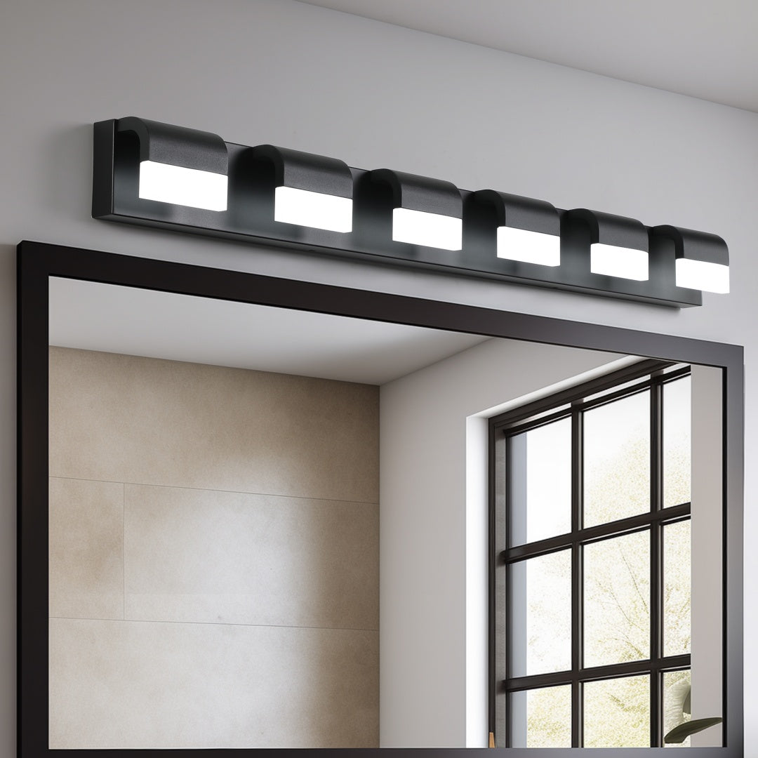 Modern White 6-Light LED Vanity Bar for Restaurant Restrooms and Mirrors — view 9