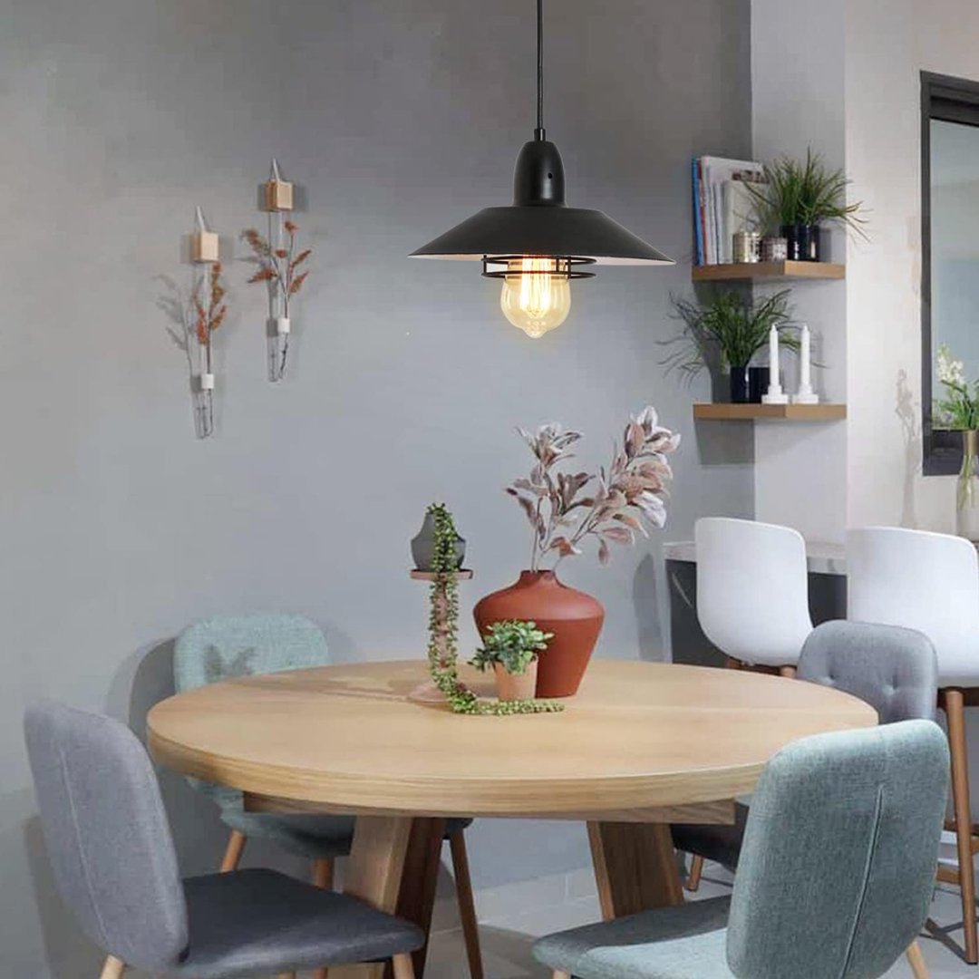 Farmhouse Black Spring-Frame Pendant Light for Restaurant Tables and Kitchen Counters — view 5