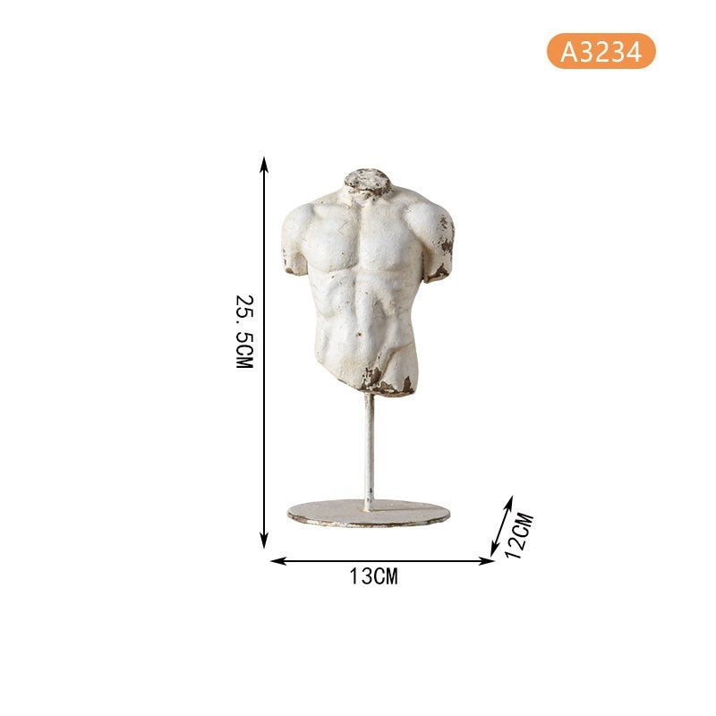 Creative Half-body Sculpture Ornament Desktop ABS Themed Plaster Figurine Home Decor — view 6