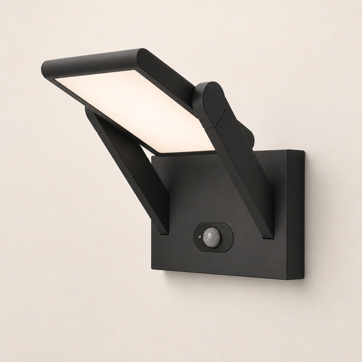 Resto Glow AI product image 2026-08-03 — clean background — Dimmable Motion-Sensor Solar Wall Sconce for Restaurant Patios and Entrances