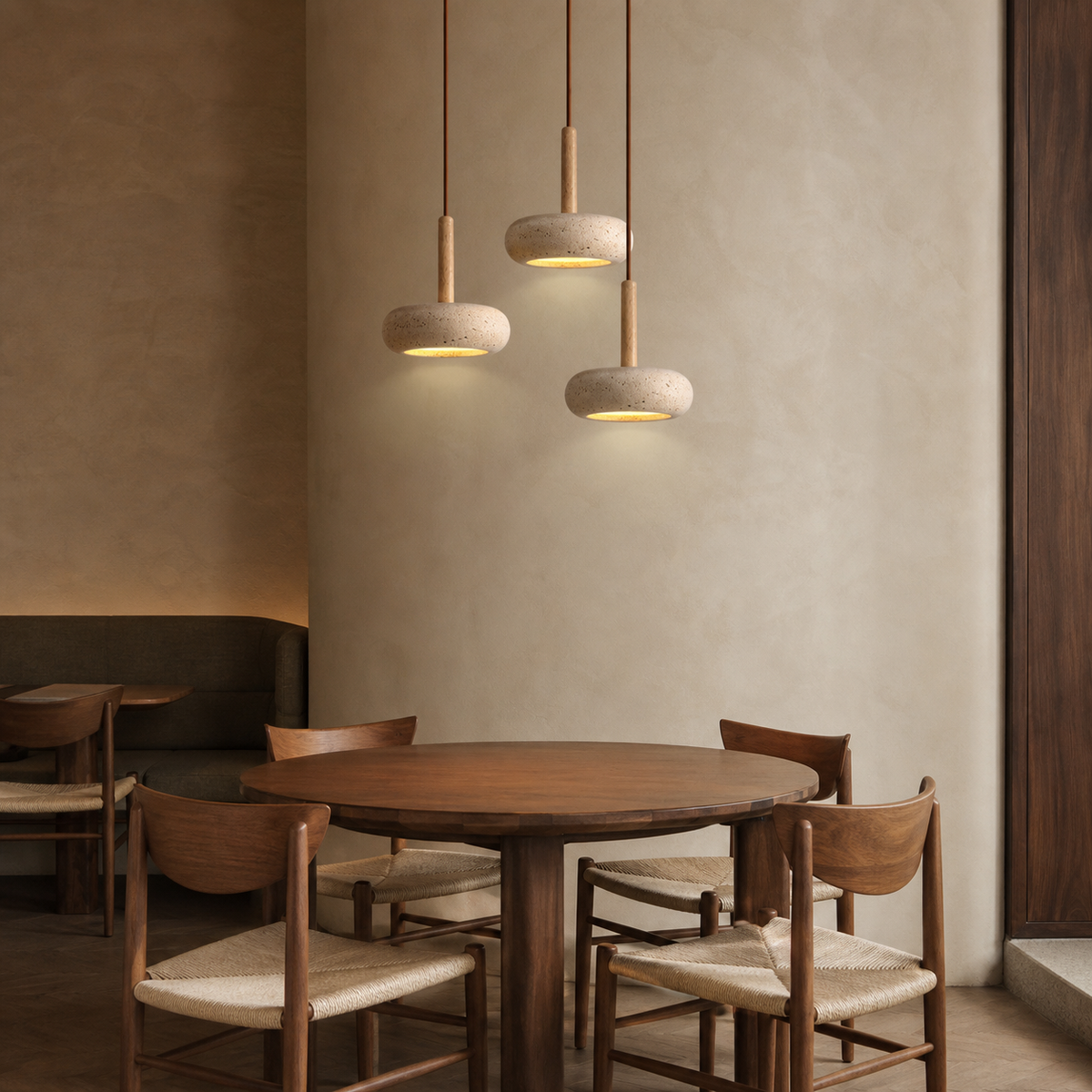 Resto Glow AI product image 2026-08-02 — restaurant view — Dimmable Restaurant Chandelier for Entrance & Dining Spaces