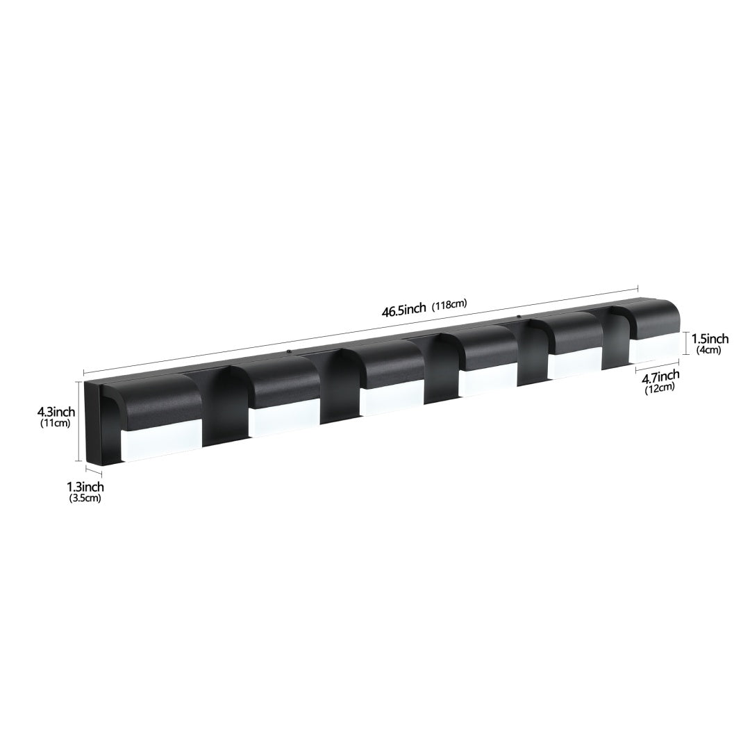 Modern White 6-Light LED Vanity Bar for Restaurant Restrooms and Mirrors — view 4