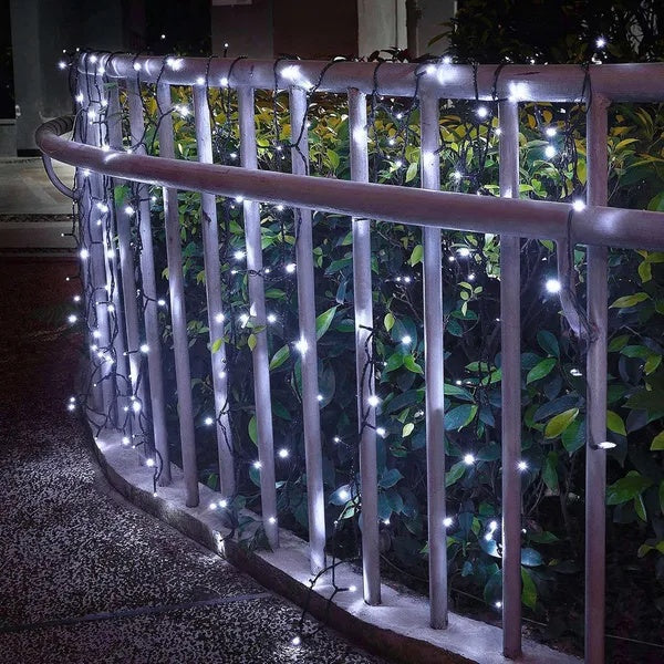 12M Solar Fairy String Lights — Cool White Restaurant Patio — view 2