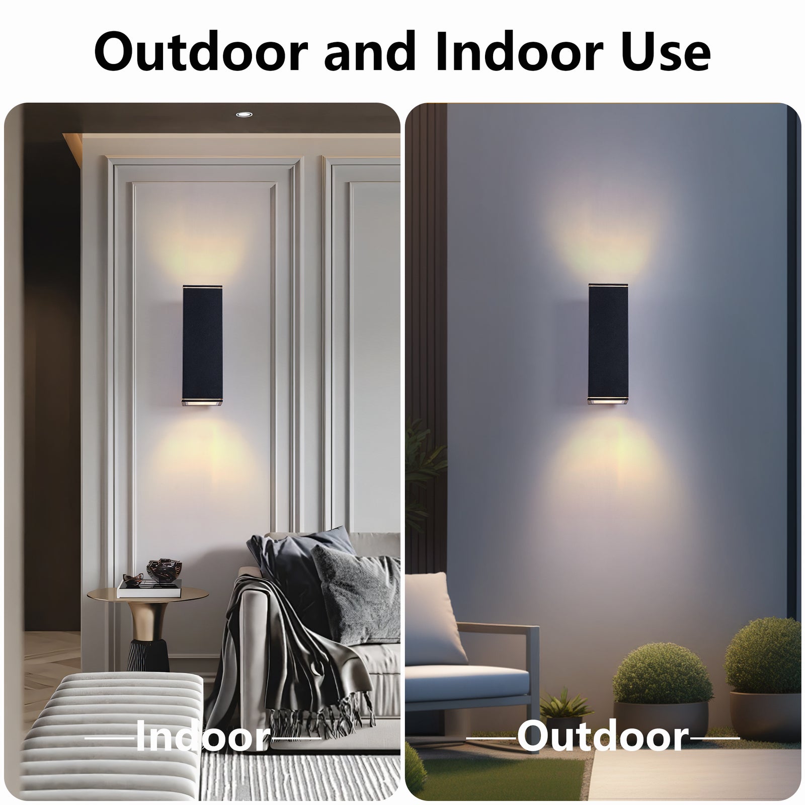 12-Inch Square Up/Down Porch Lights (4-Pack) — Restaurant Patio — view 4