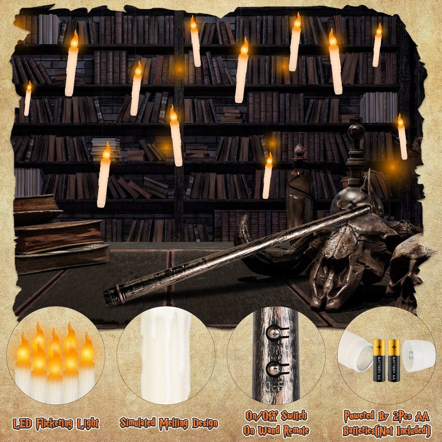12-Piece Flameless Floating Candle Set — Restaurant Table — view 6