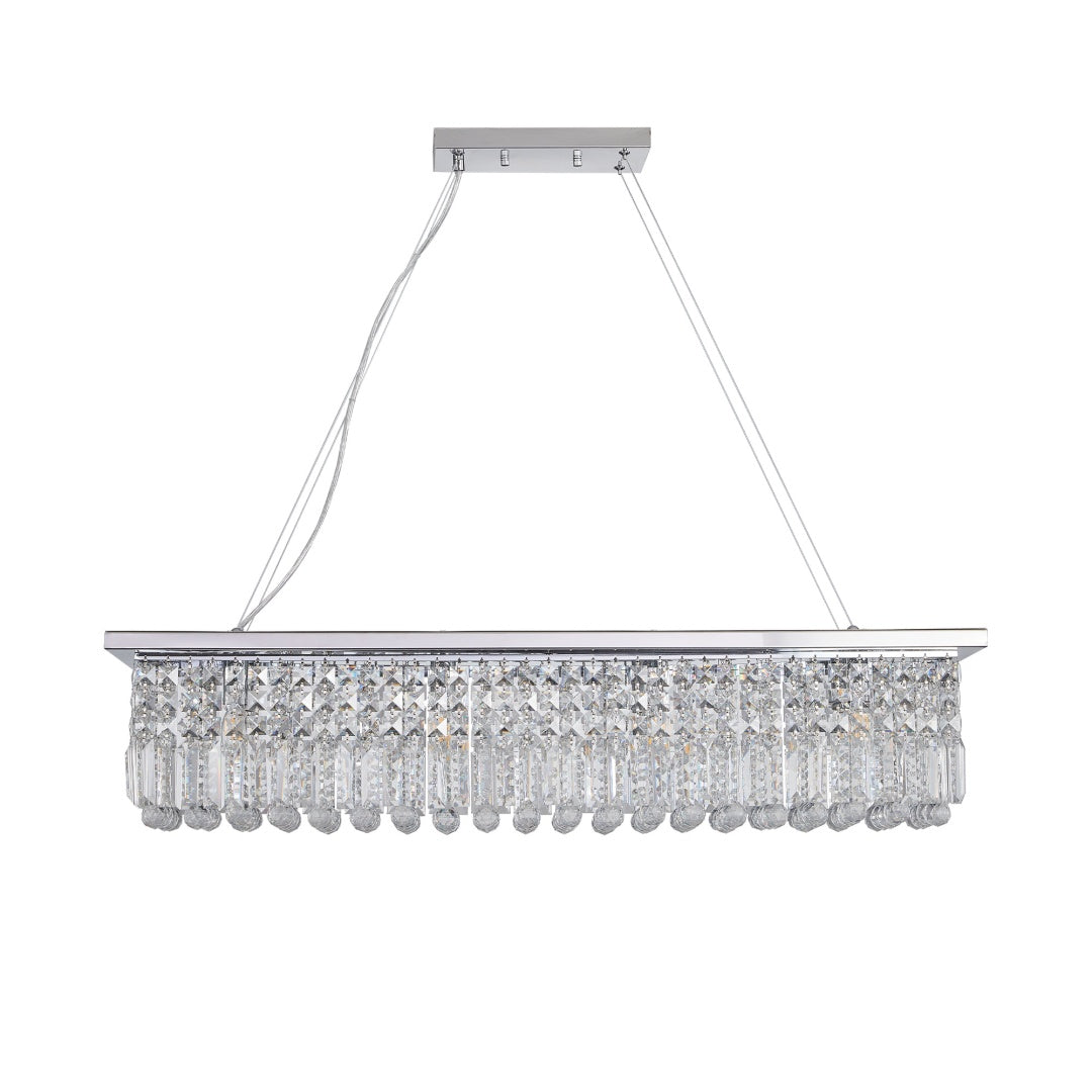 8-Light White Crystal Raindrop Chandelier for Restaurant Dining Rooms — view 6
