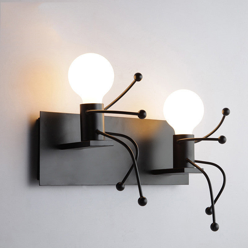 Modern Creative LED Wall Lamps Bedroom Bedside Lamp Nordic Iron Corridor Stairs Bar Restaurant Wall Light Child Room Decoration — view 2