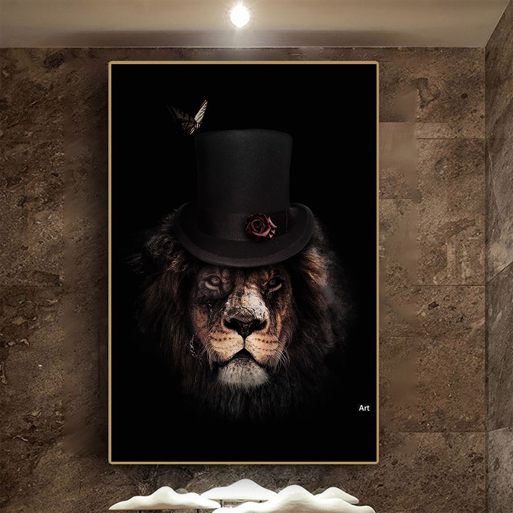 Living Room Decor Wall Decor Black Wildlife Canvas Poster Print — view 2