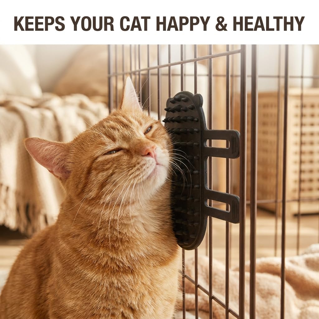 Two-Piece Soft Corner Self-Groomer Set for Cat Cafés, Adoption Suites, and High-Traffic Enrichment Walls — view 9