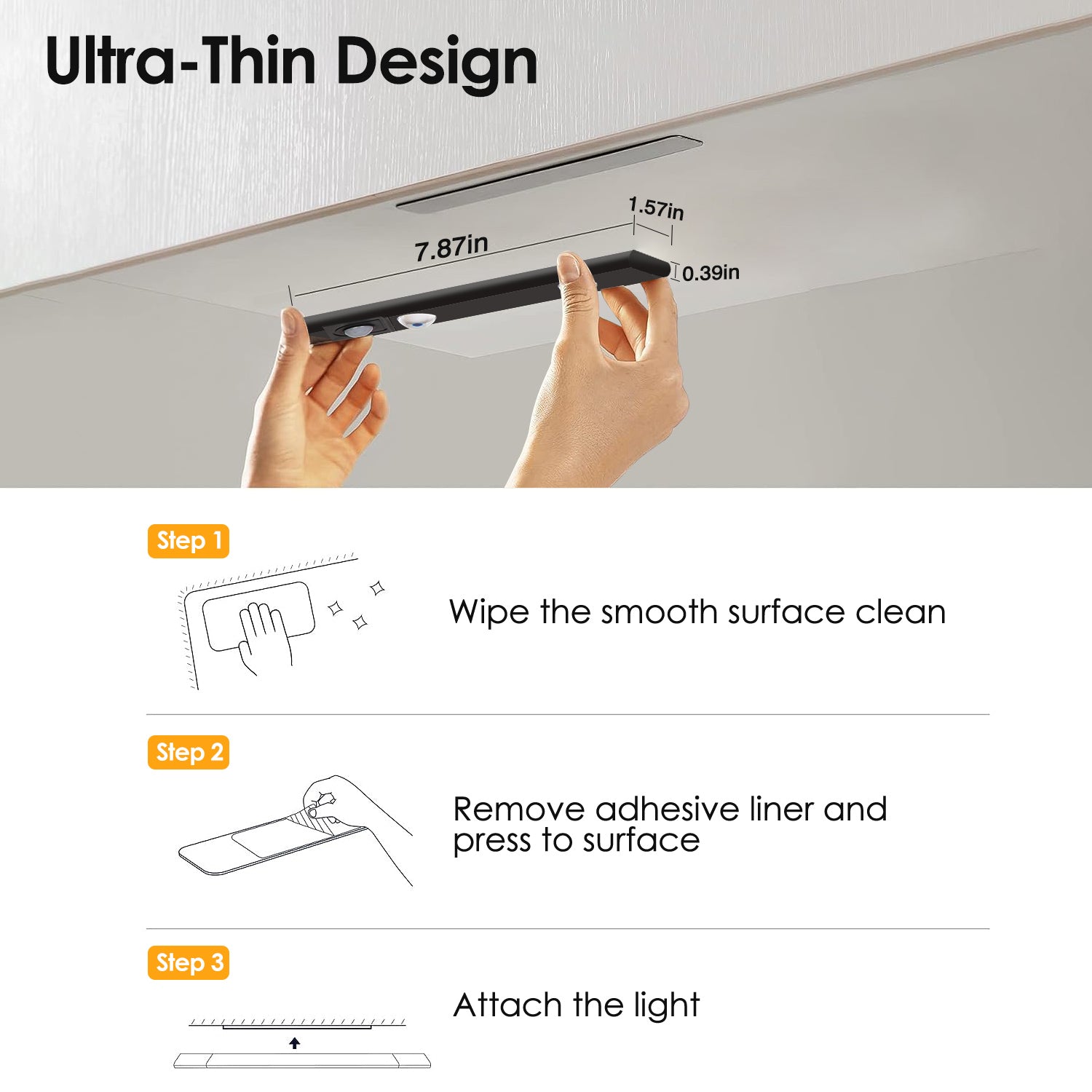 2-Pack Rechargeable Motion-Sensor Cabinet Lights — Restaurant Prep — view 6