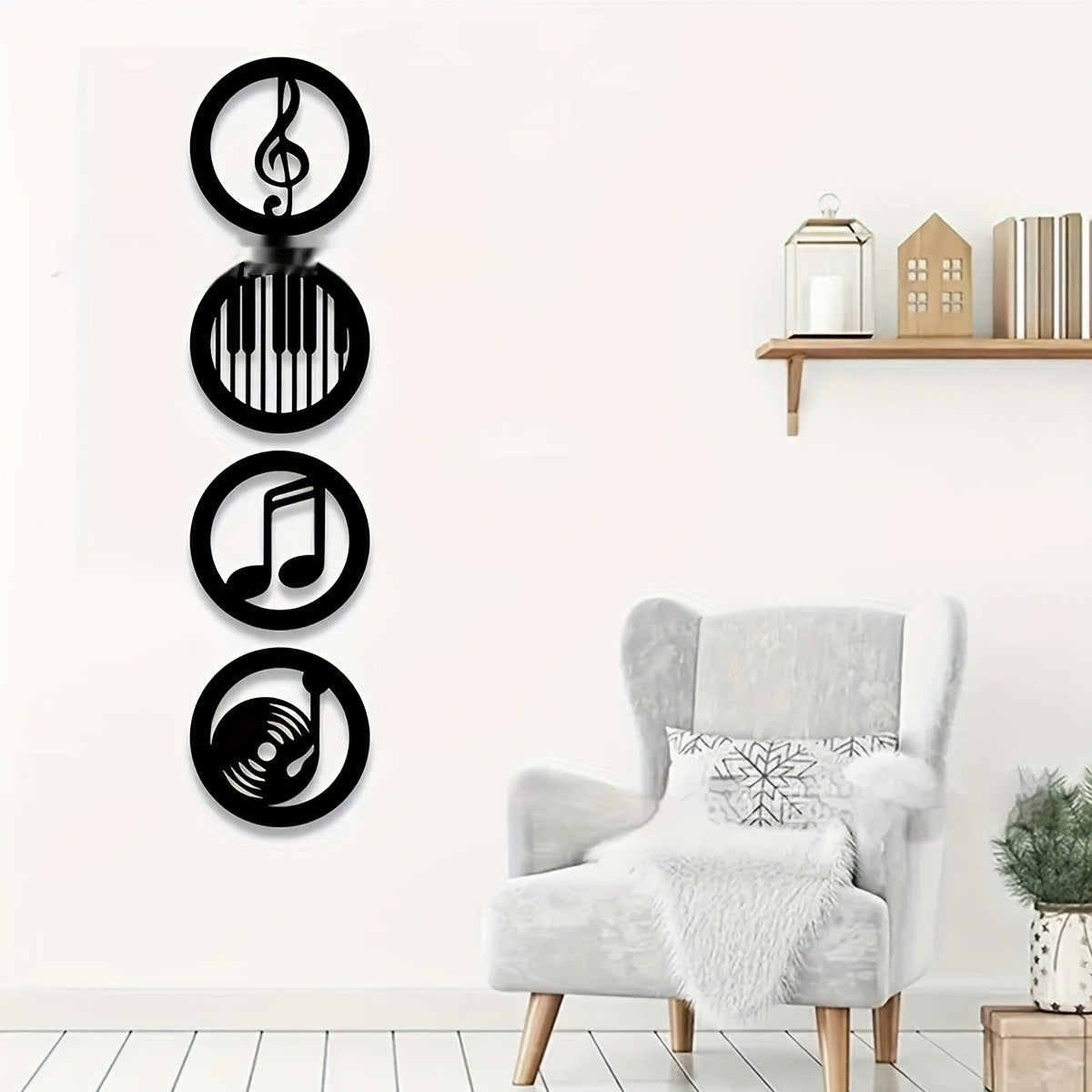 Wooden Music Notes Restaurant Wall Decor