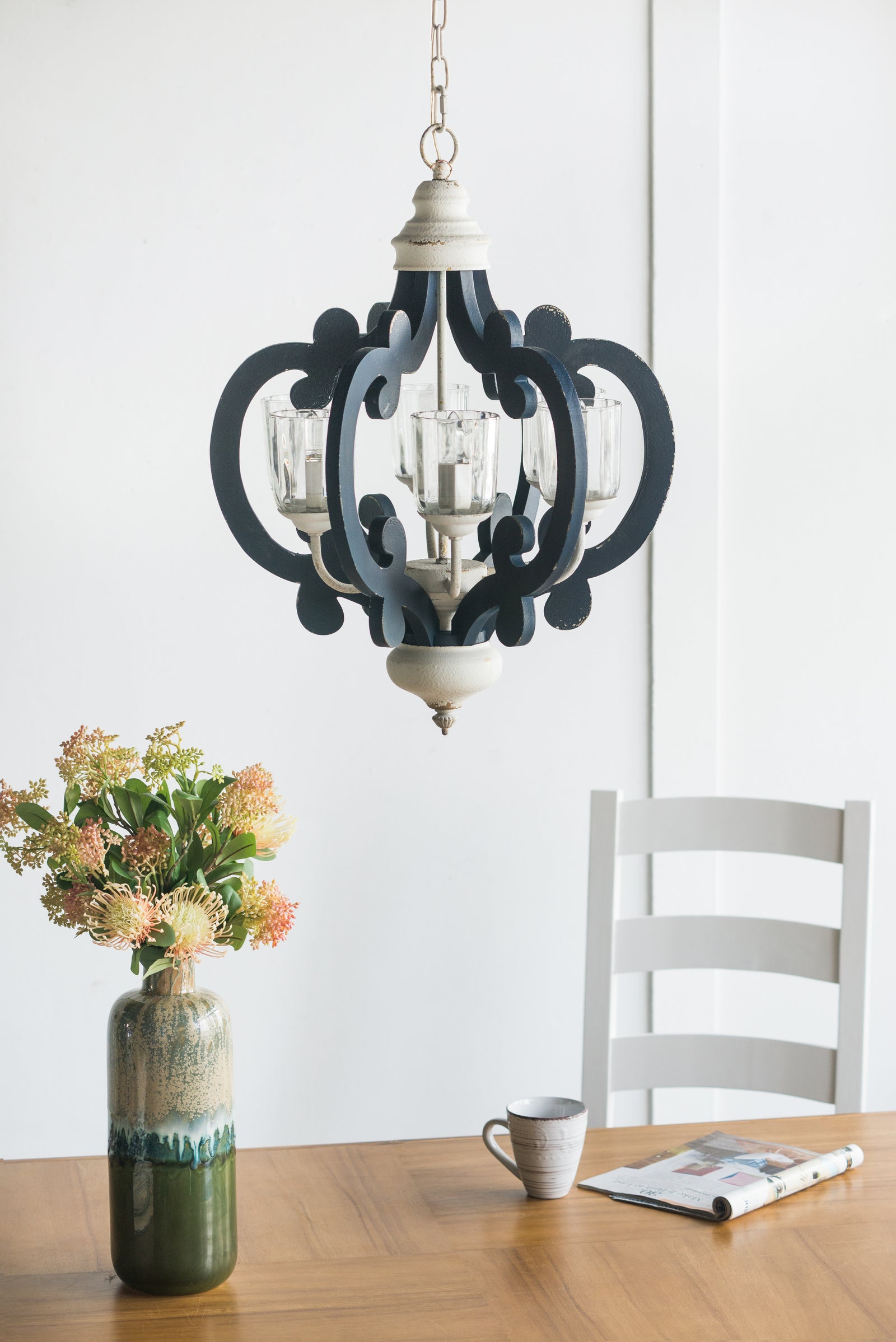 Natural Wood 6-Light Farmhouse Chandelier for Restaurant Dining Rooms and Kitchens — view 5