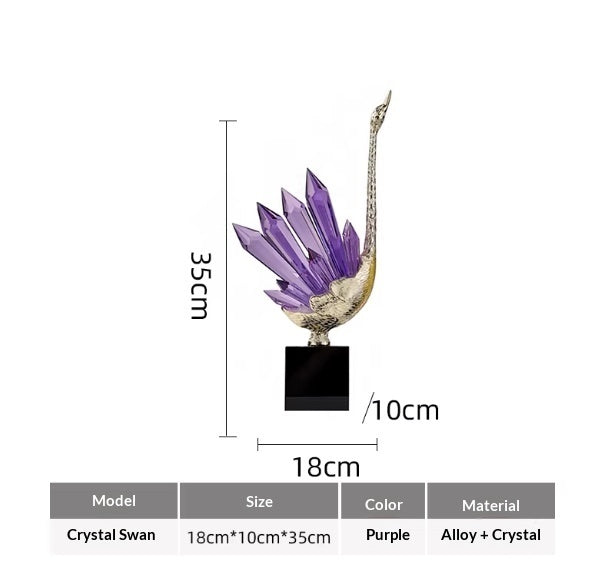Affordable Luxury Crystal Swan High-End Home Decor For Foyer — view 2
