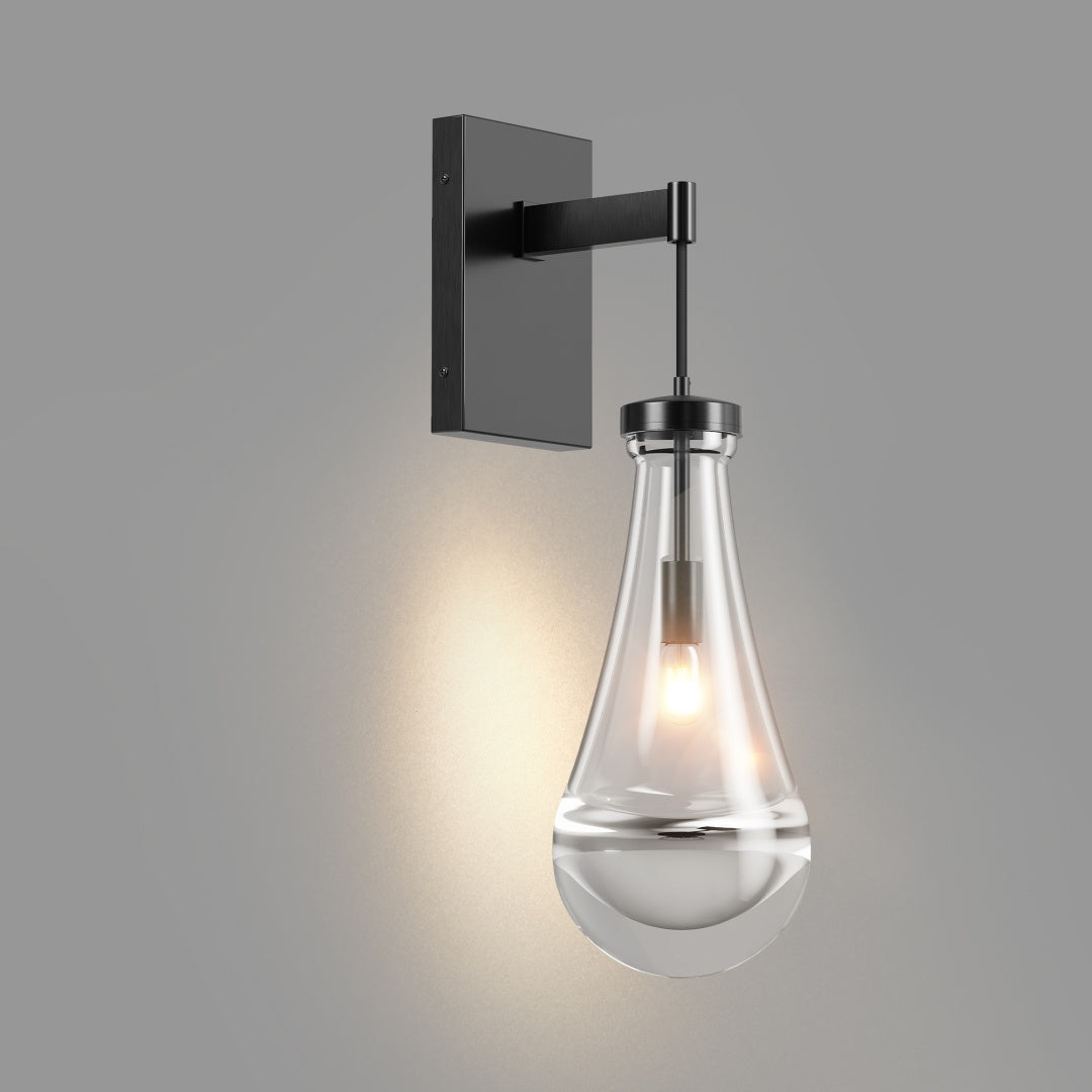 Black Clear-Glass Wall Sconce — Restaurant Bar — view 9