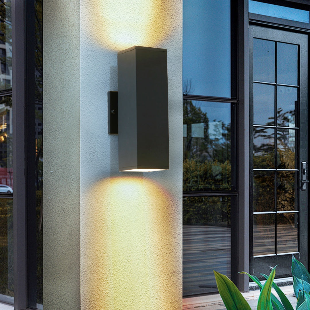 2-Pack Black Up and Down Weatherproof Wall Sconces for Restaurant Patios — view 9