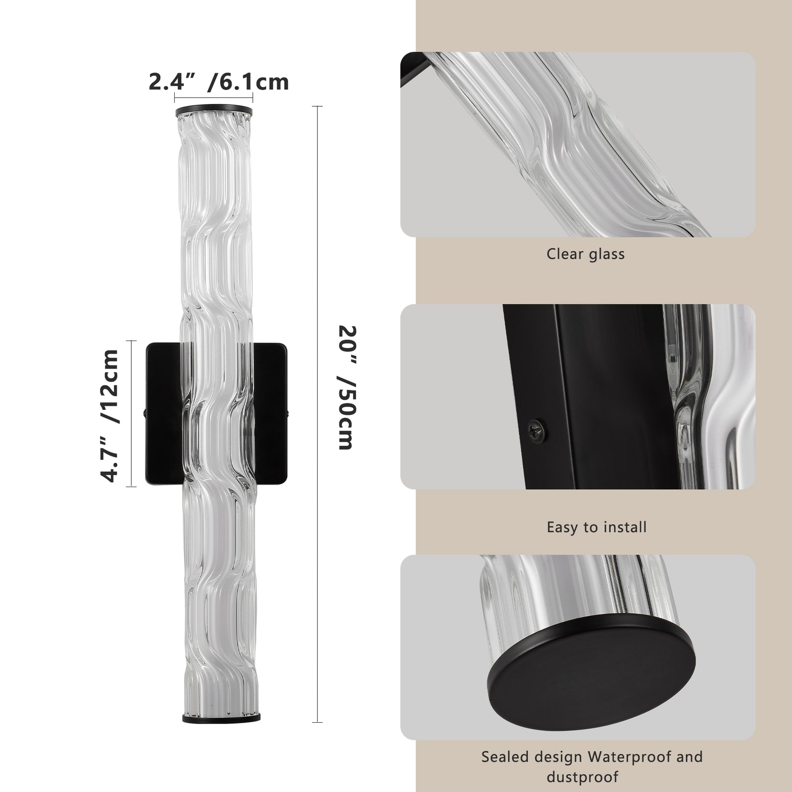 19.7-Inch Black Crystal Wall Sconce Set — Restaurant Dining — view 10