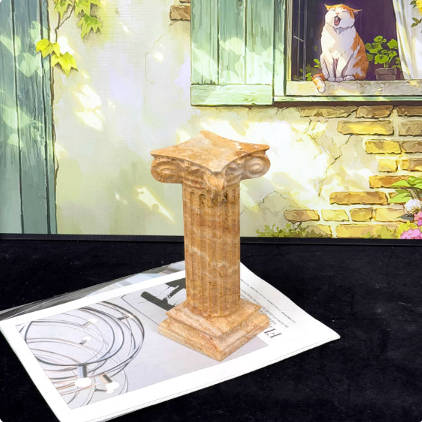 Roman Column Ornaments Made From Natural Marbledecorative Castle Pieces For Home Decor — view 3