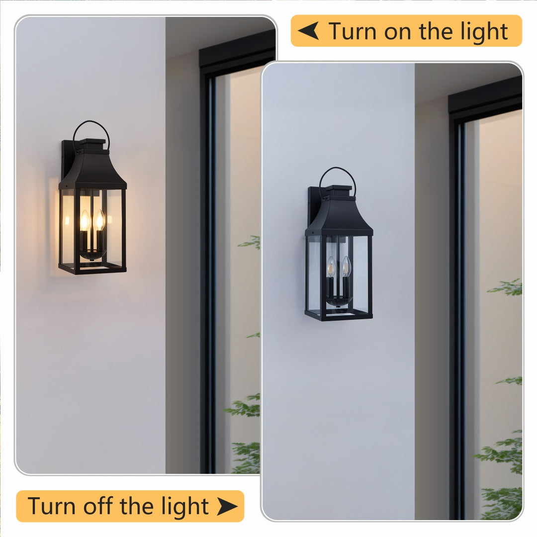 20-Inch Black Outdoor Wall Sconces — 2-Pack Restaurant Entry — view 9