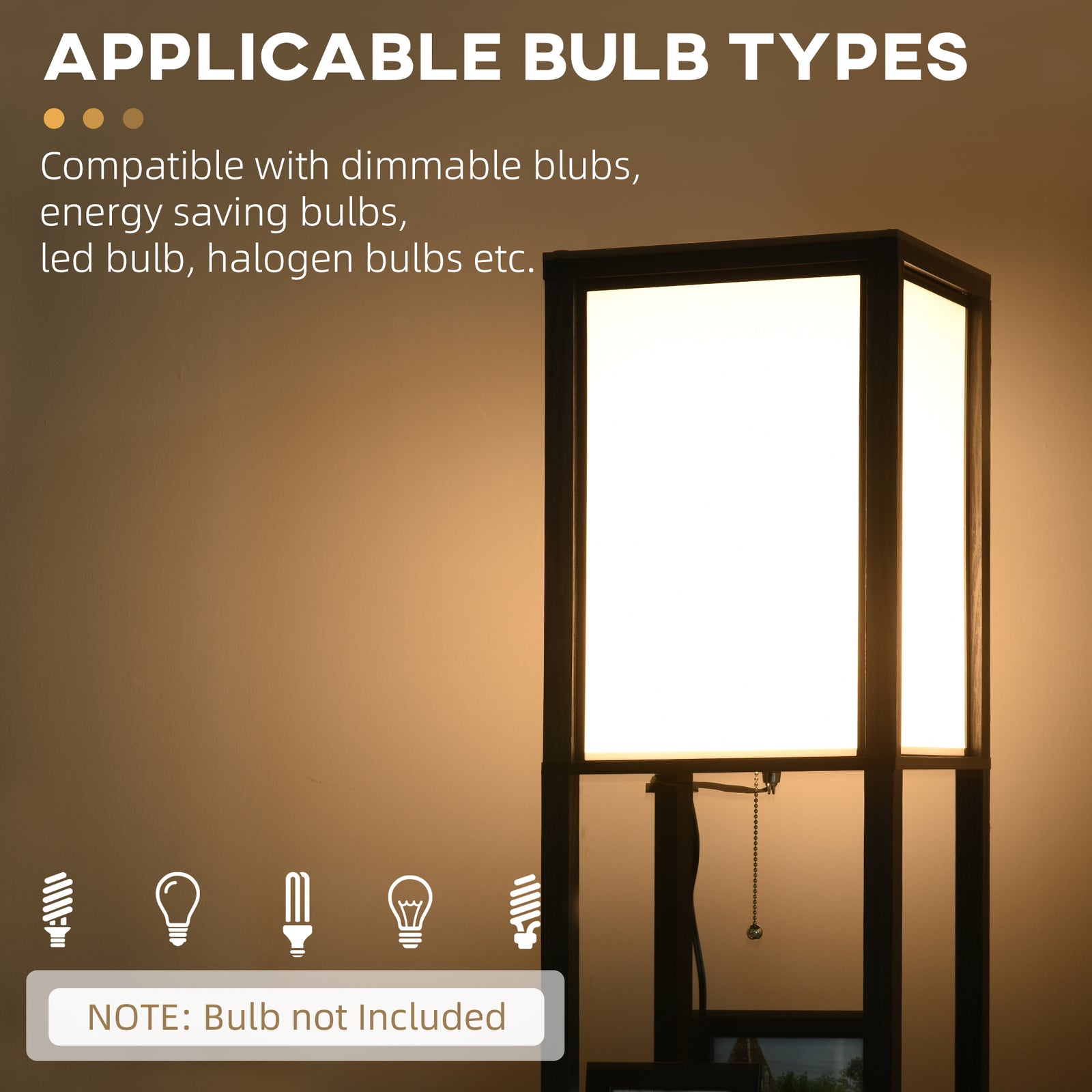 Black Shelf Floor Lamp — Dual Ambient Light for Restaurant Lounge — view 3