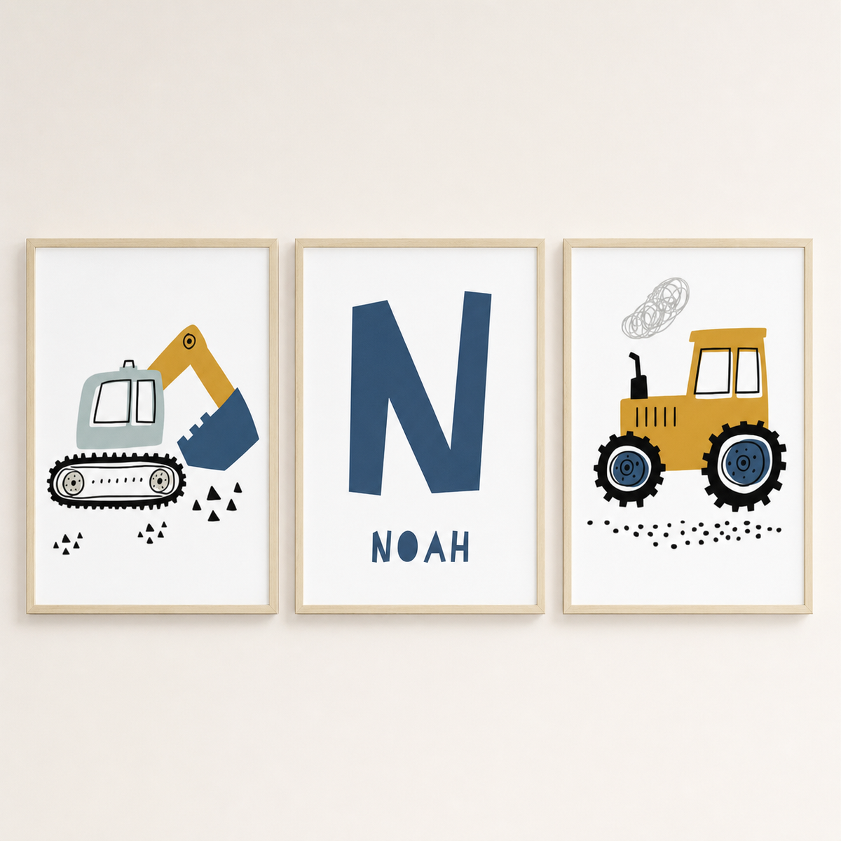 Resto Glow AI product image 2026-08-03 — clean background — Excavator Canvas Art Poster Decoration Painting