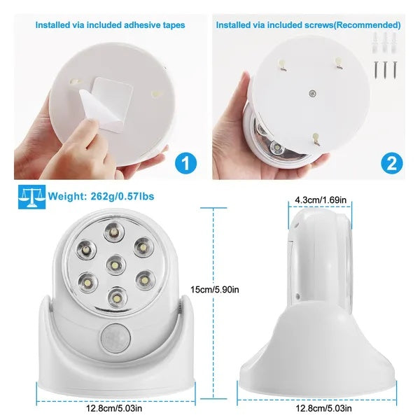 White Wireless Motion-Sensor Spotlight — Restaurant Corridor & Host Stand — view 4
