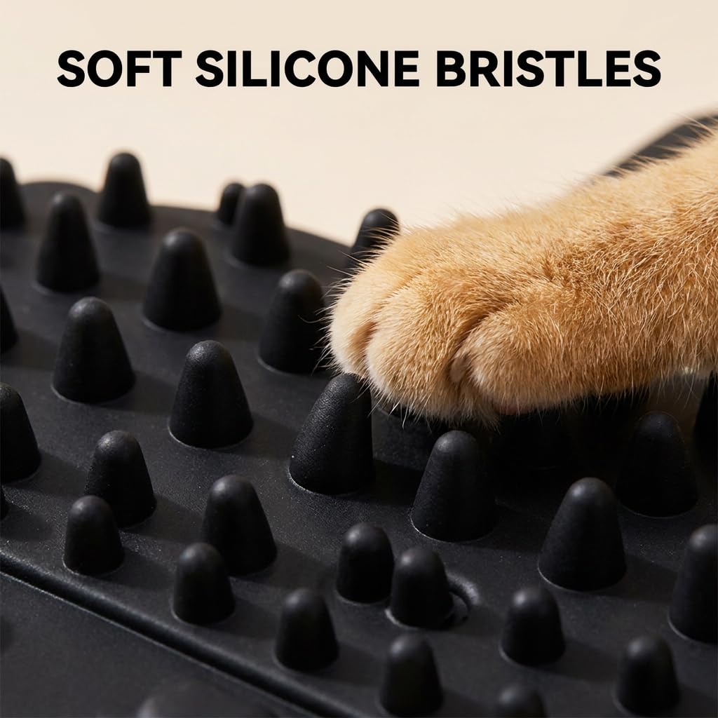 Two-Piece Soft Corner Self-Groomer Set for Cat Cafés, Adoption Suites, and High-Traffic Enrichment Walls — view 8