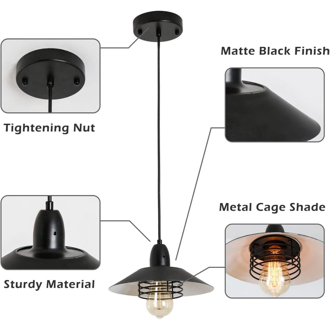 Farmhouse Black Spring-Frame Pendant Light for Restaurant Tables and Kitchen Counters — view 6