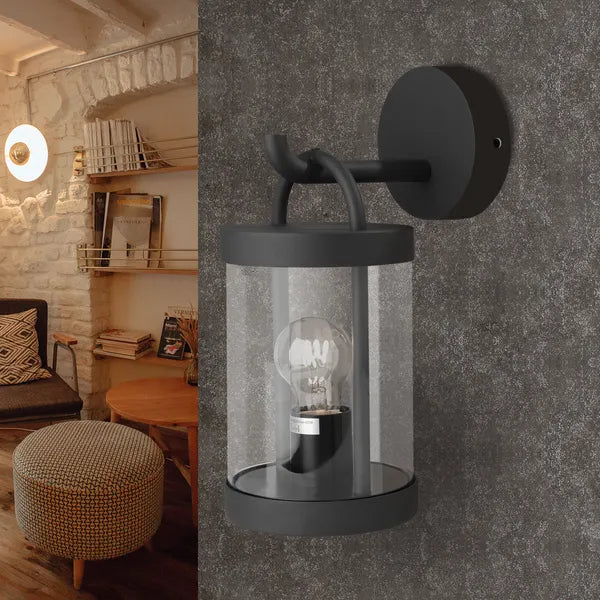 Outdoor E26 Lantern Wall Sconce for Restaurant Patios and Entryways — view 3