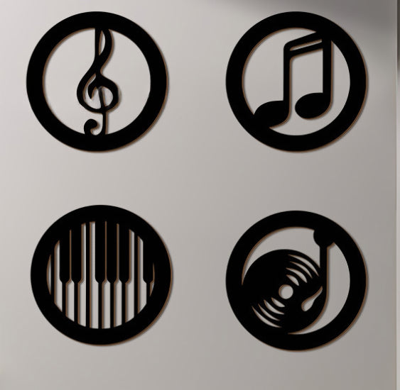 Black Music Notes Wooden Wall Home Decor — view 4