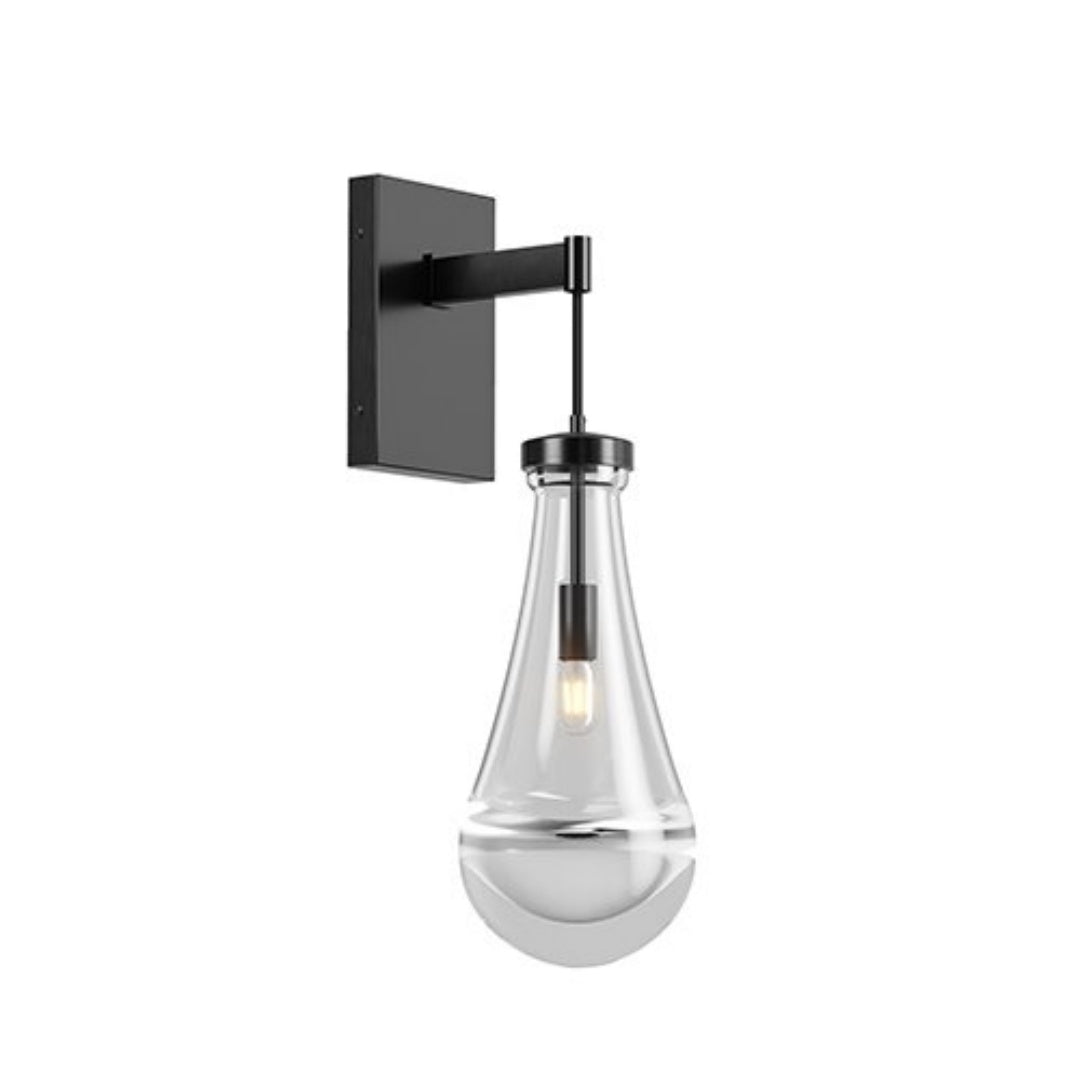 Black Clear-Glass Wall Sconce — Restaurant Bar — view 3