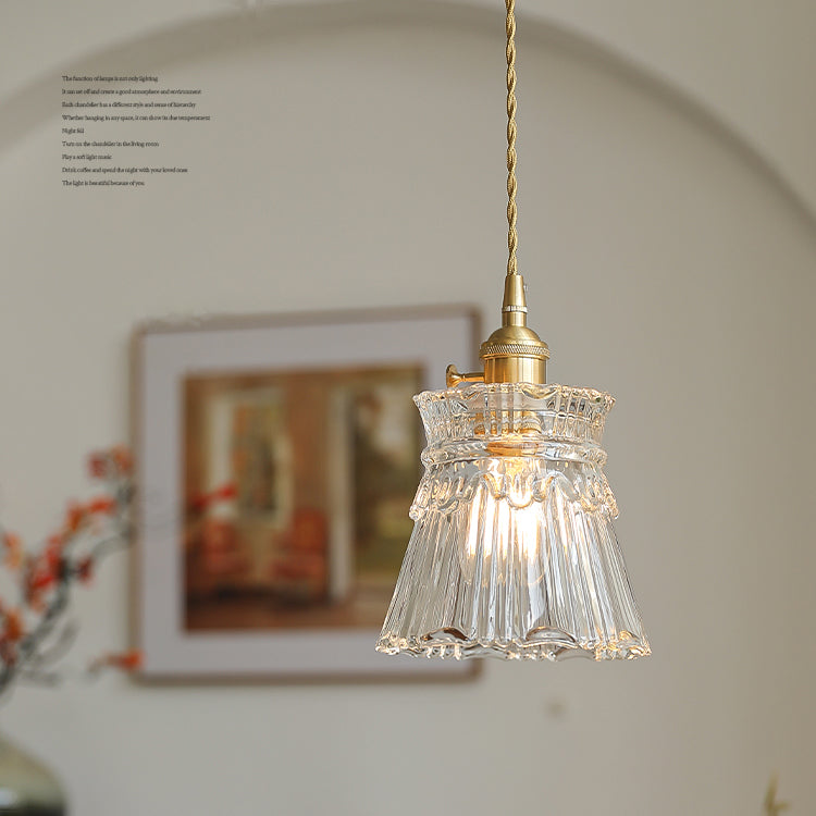 Japanese Copper & Glass Pendant Light for Restaurants