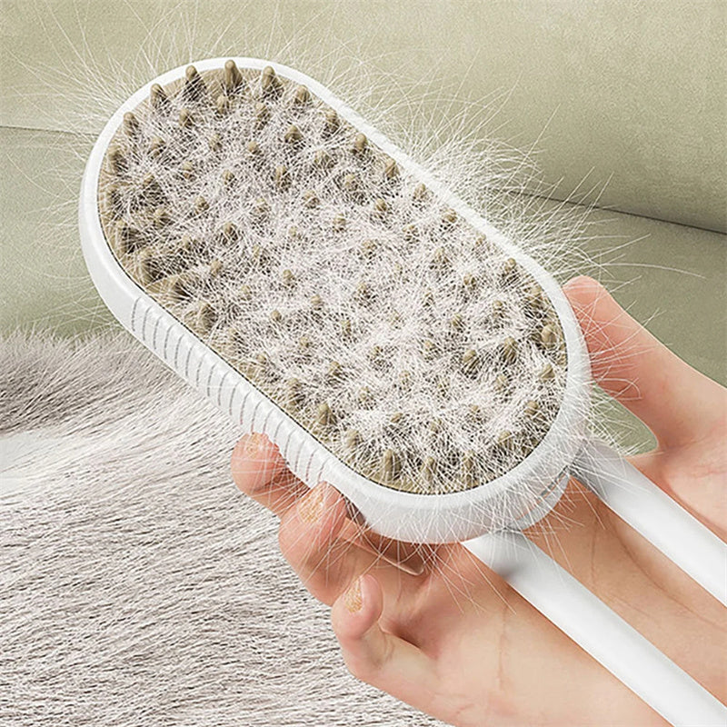 Three-in-One Fine-Mist Grooming Brush for Cat Cafés, Foster Care Rooms, and Daily Shedding Control — view 12
