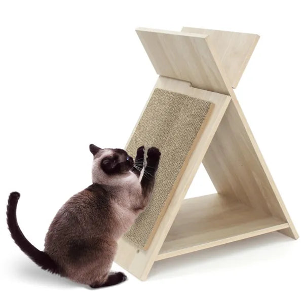 Multi-Functional Wooden Scratcher Lounge with Tunnel for Cat Cafés, Adoption Rooms, and Durable Play Corners — view 6