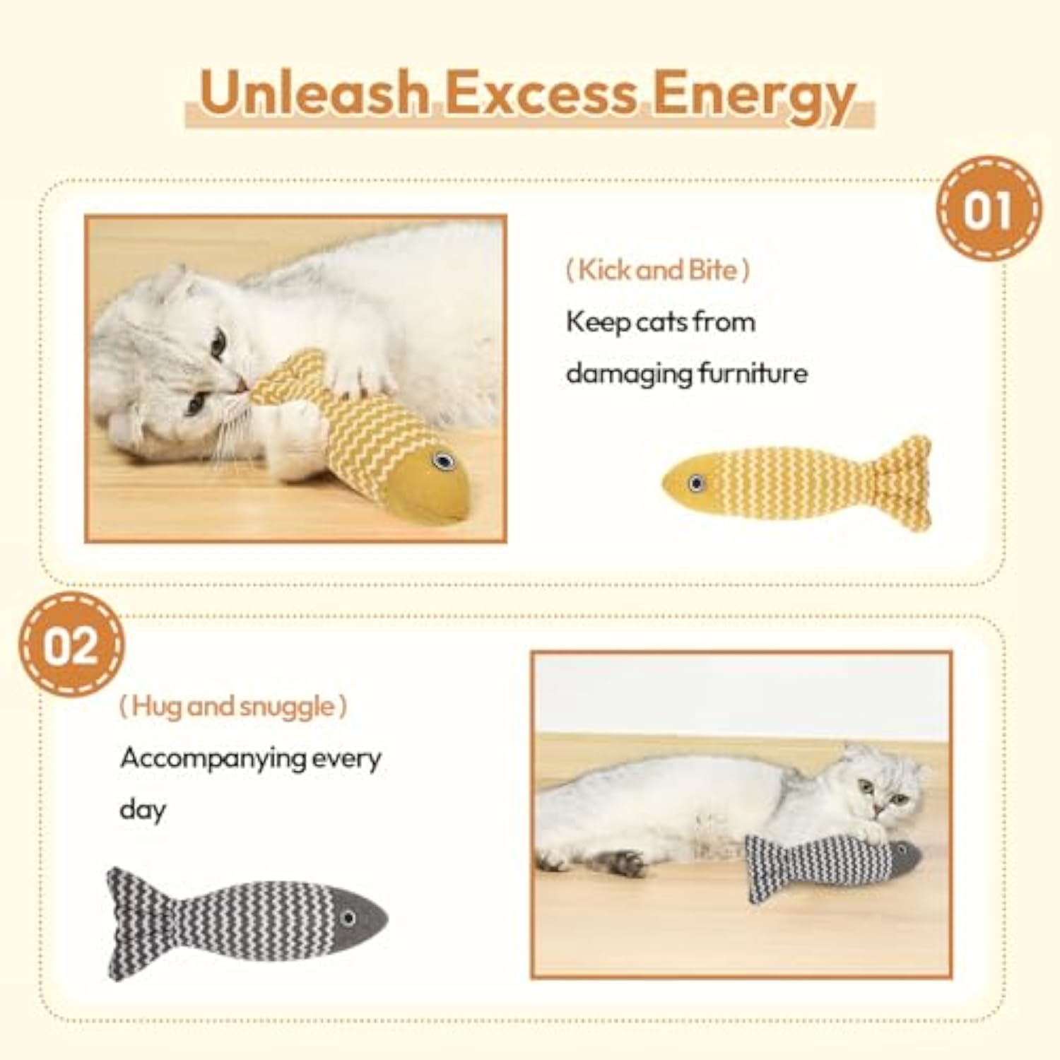 Three-Piece Catnip Fish Kicker Set for Cat Café Play Rotations, Adoption Lounges, and Enrichment Baskets — view 12