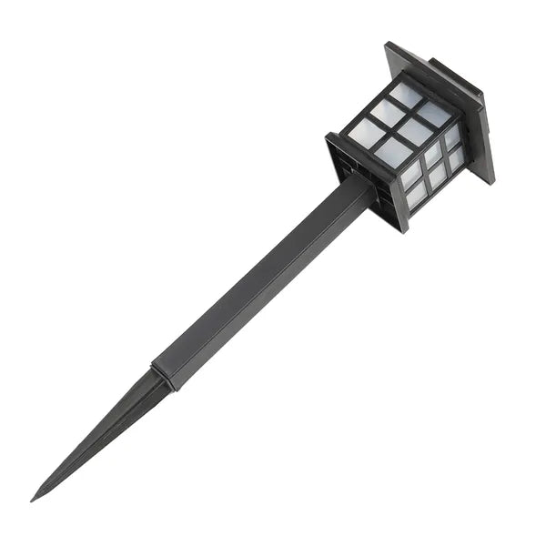 8-Piece White Solar Lantern Torch Lights — Restaurant Pathway — view 2