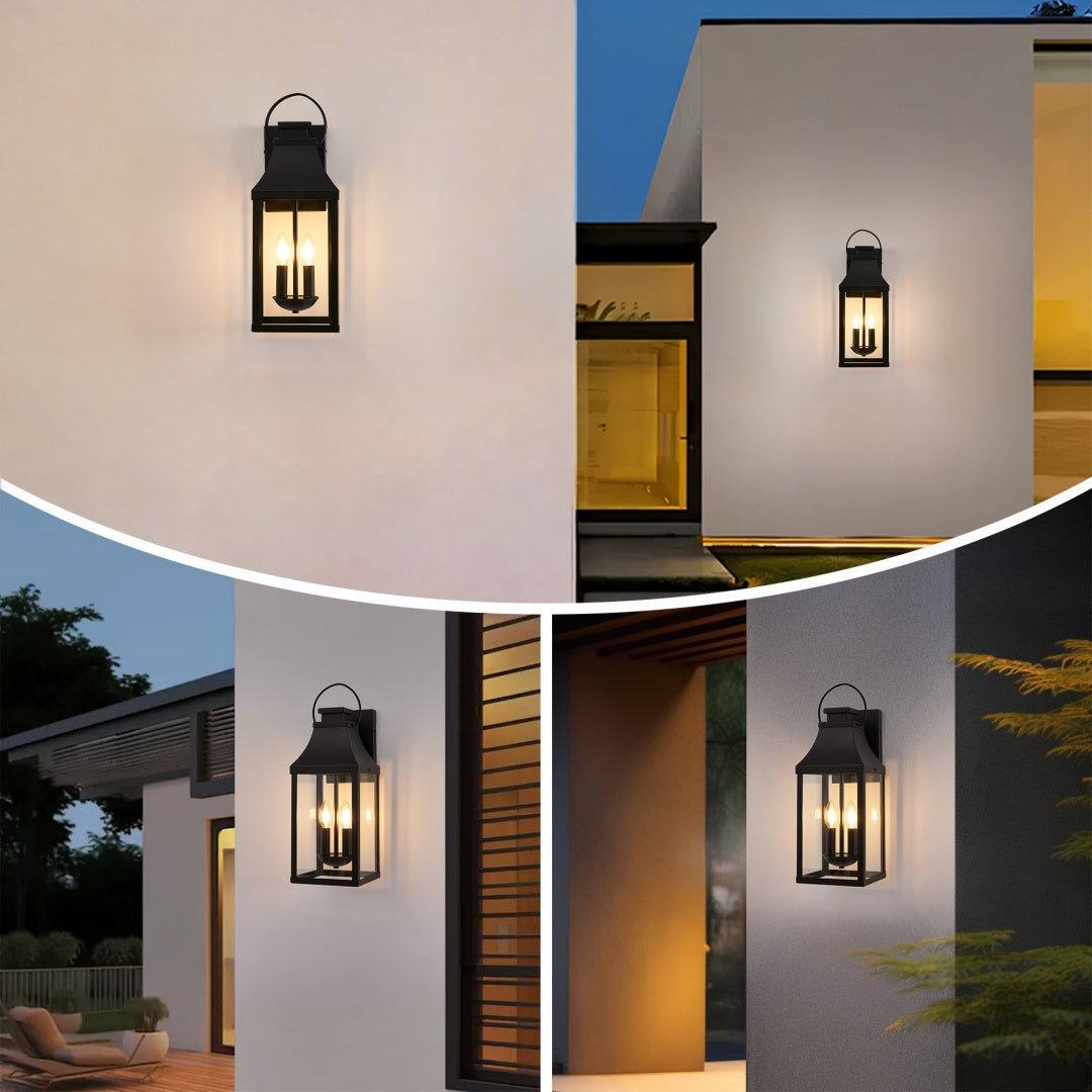 Matte Black 2-Light Outdoor Wall Sconce for Restaurant Entrances — view 10