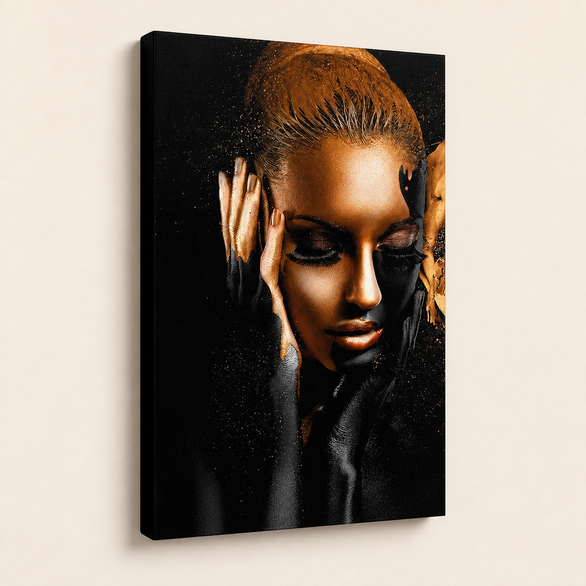 Resto Glow AI product image 2026-08-03 — clean background — African Woman Frameless Restaurant Canvas Art