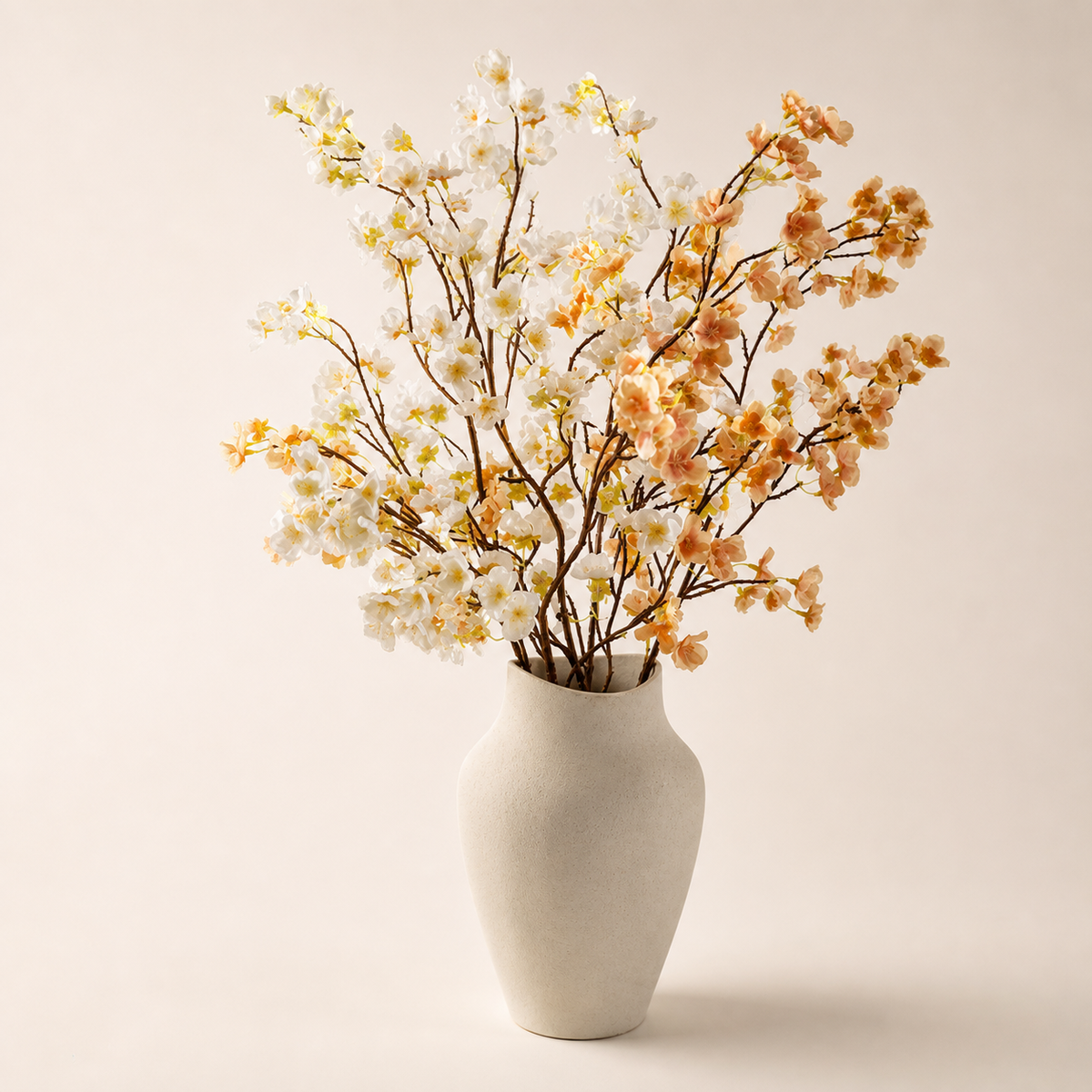 Resto Glow AI product image 2026-08-03 — clean background — High-end Light-luxury Restaurant Decor Simulated Peach Blossom Branch