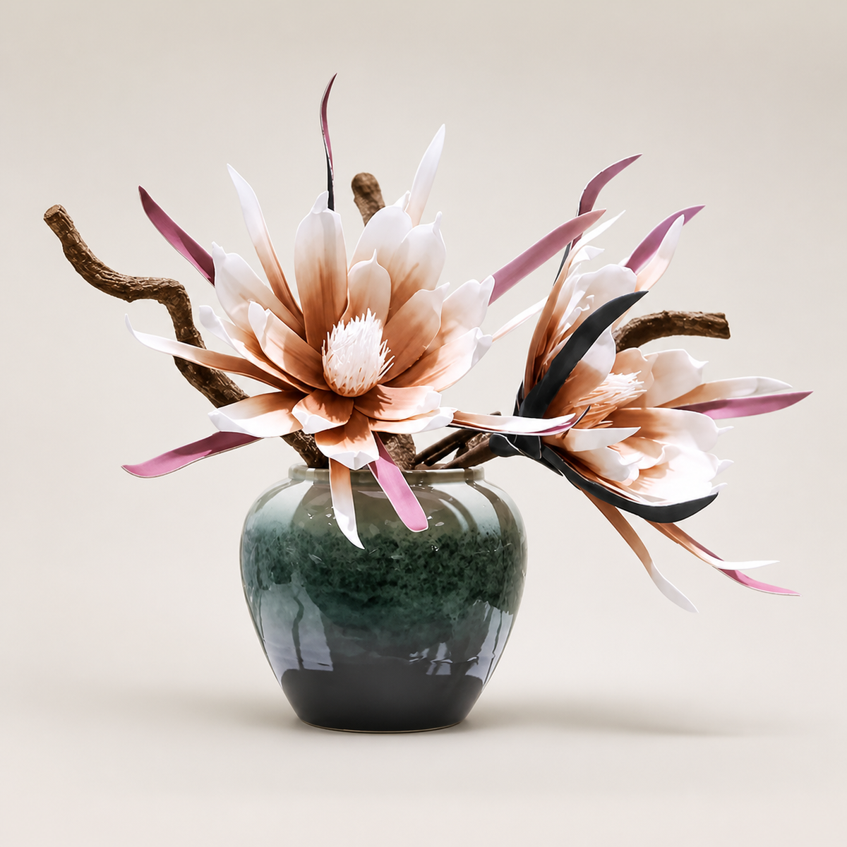 Resto Glow AI product image 2026-08-03 — clean background — Holly Vase Ornament Artificial Flowers For Floral Arrangements Decor Item