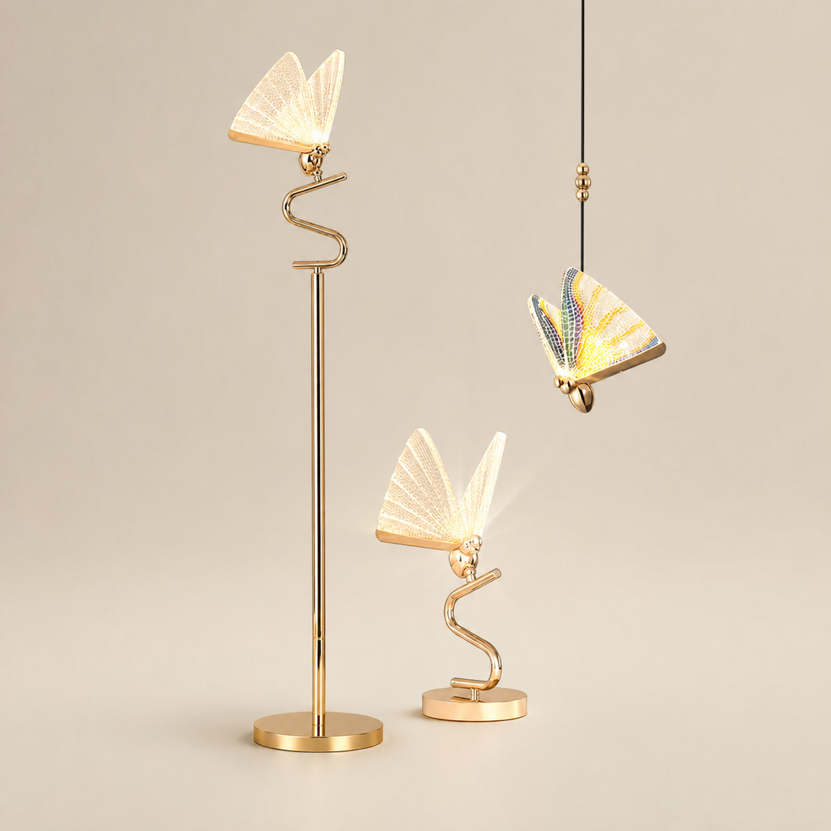 Resto Glow AI product image 2026-08-03 — clean background — Butterfly Art Chandelier for Restaurant Lounges