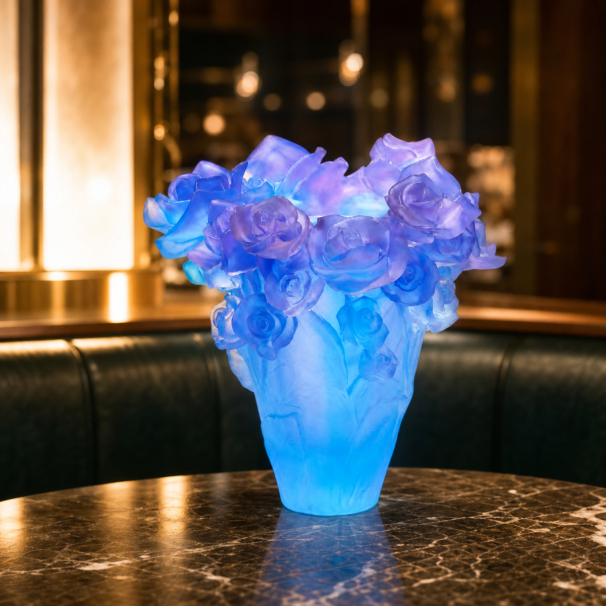 Resto Glow AI product image 2026-08-03 — restaurant view — Light-Luxury Rose Arrangement Vase